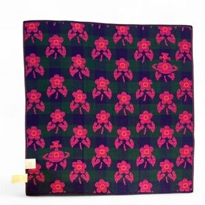 VIVIENNE WESTWOOD Cotton Handkerchief Reversible Orb Floral Design